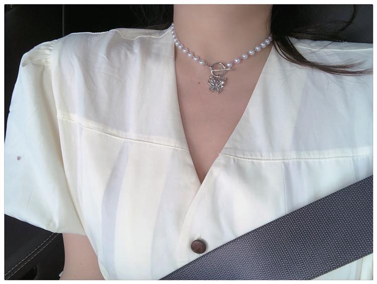 Product Introduction of Luxurious Luxurious California Girl ~ Super Fairy Diamond-Studded Pearl Butterfly Collarbone Chain Cool Disco Choker Necklace Neck Chain Trend 10