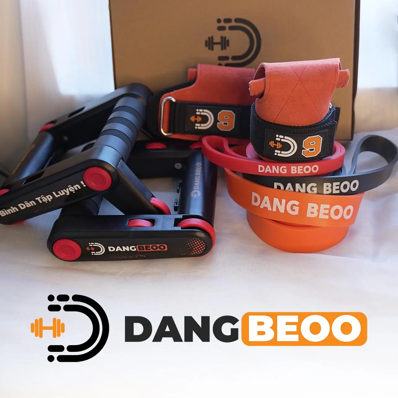Full Bộ 3 SẢN PHẨM TẬP Ở NHÀ - Bộ 3 dây kháng lực + Chống Đẩy - lăn bụng 2 trong 1 - Lifting Grips