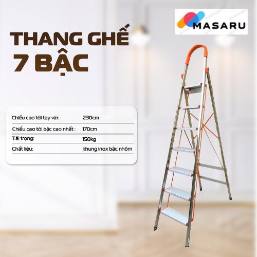 Thang Nhôm Ghế 7 Bậc Chính hãng MASARU ( Bảo hành 02 năm ) 1