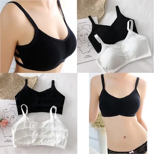 áo bra cotton 3 dây , bra học sinh Áo Ngực Áo Lót Nữ Women 3