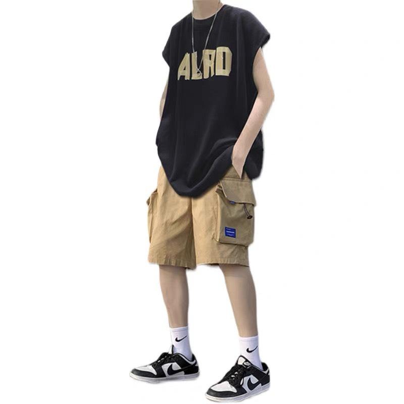 Set quần short kaki và áo thun ba lỗ ALRD 0