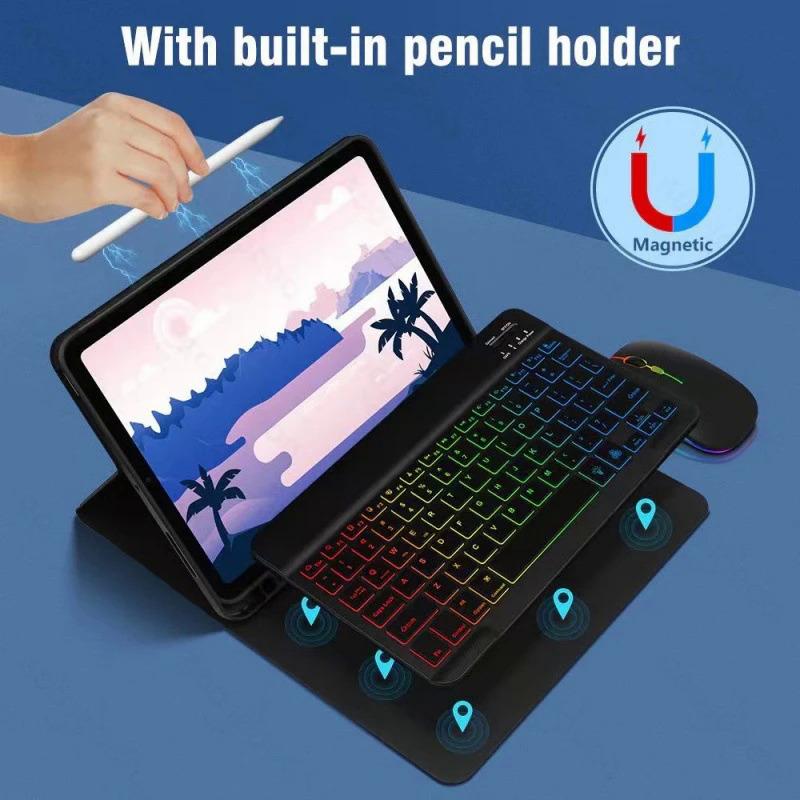 Product Introduction of For iPad Air 6 2024 11" Case Keyboard Mouse Rainbow Backlight Korean Spanish Arabic Magic Keyboard Funda for iPad Air 11" 2024 27