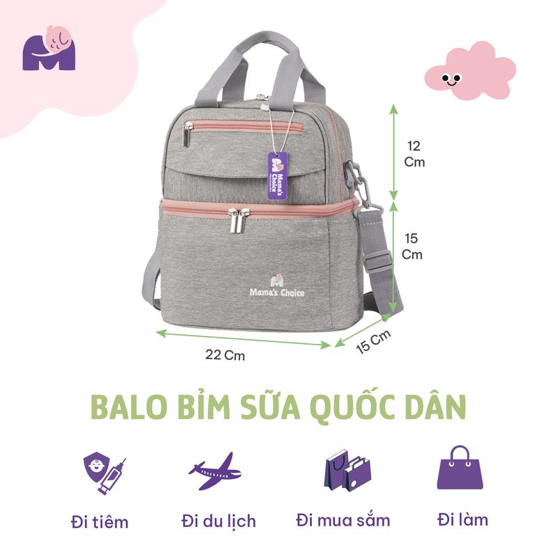 Product Introduction of Balo Bỉm Sữa Giữ Nhiệt Mama’s Choice Đa Năng, Giữ Nhiệt Bình Sữa, Đựng Đồ Cho Mẹ Bé, Thiết Kế 2 Tầng, Chất Liệu Cao Cấp 3