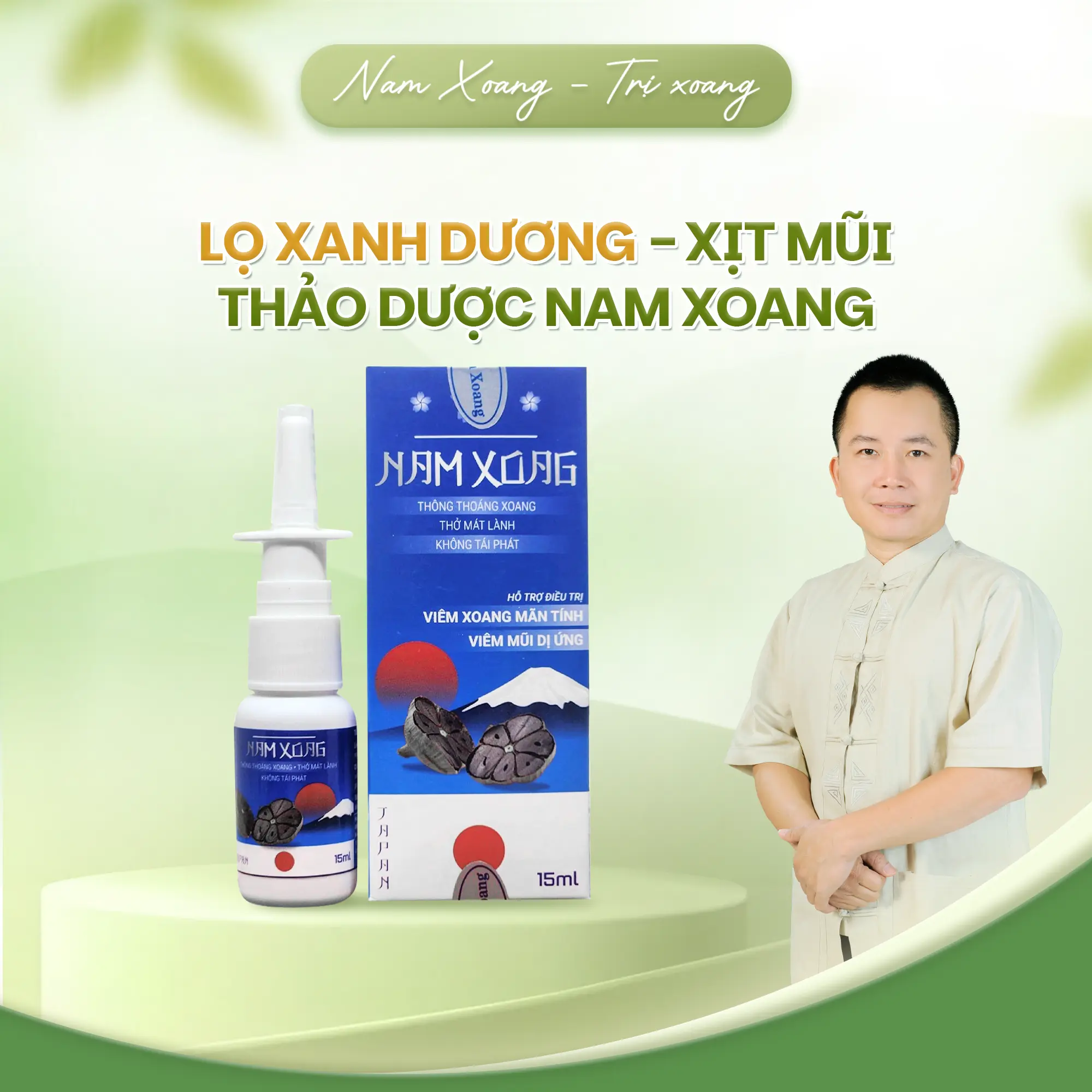 Xịt mũi thảo dược NAM XOANG (màu Xanh Dương Cấp 2)  - Hương Thảo Dược Mát Lành, Thư Giãn Cho Mũi