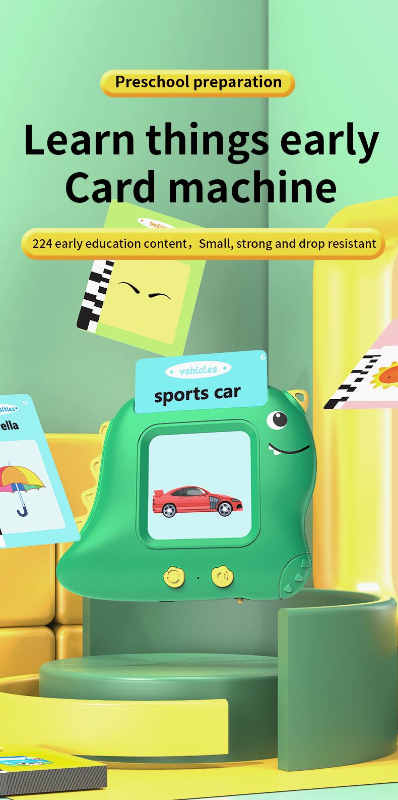 Product Introduction of 2024 Dinosaur Jr card machine Talking flash card children's toys educational plug-in learning machine 0
