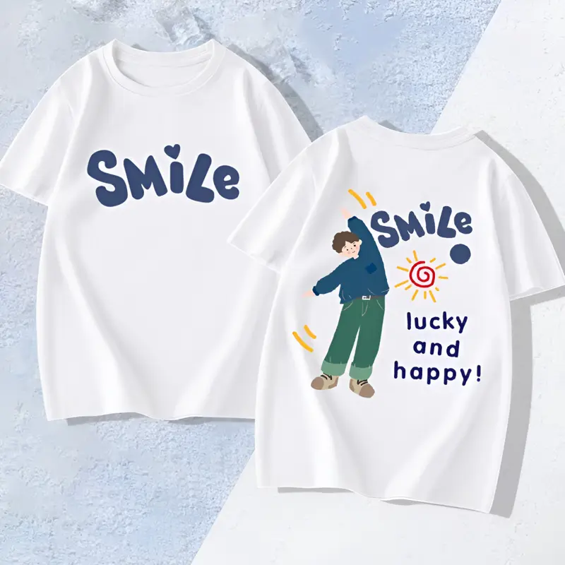 Áo thun gia đình hoạ tiết Smile in 2 mặt sắc nét mặc đi chơi, ở nhà đều đẹp, chất cotton mềm mại, co dãn thoáng mát - TA10 3