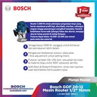 Gambar Mesin Router 1/2" Bosch GOF 20-12 Plunge Router 16mm Corded 2000W dari Bosch Tools Authorized DNY Kota Surabaya 5 Tokopedia