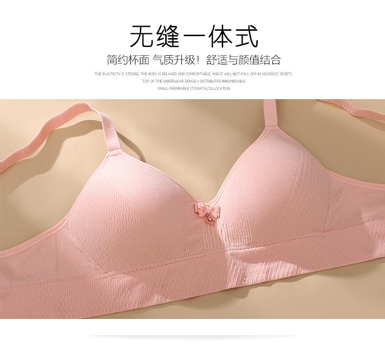 Product Introduction of New Lady Cotton Bra Underwear Student Girl Bralettes Development Adolescent Thin Latex Bra Push Up Without Steel Ring Bra Fashion Womenswear 10