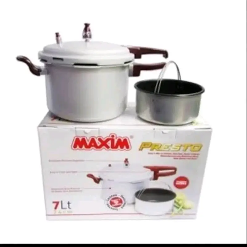 Maxim Presto 7 Liter Tekanan Multi Fungsi dengan Tutup Kaca Anti Lengket dan Pegangan Anti-Slip 0