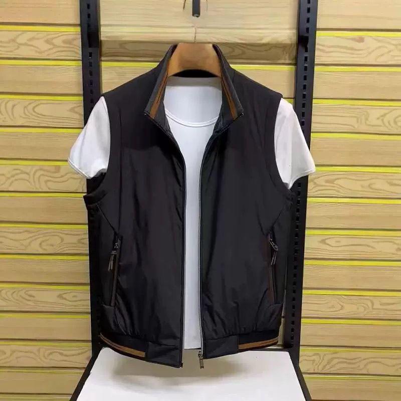 Product Introduction of 2025 Spring-Summer New Type 2025 Fashion Business Stand Collar Casual Sleeveless Fishing Vest New Waistcoat Men's Vest 2