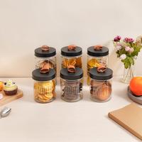 Gambar AZKO Picas Roku Stoples Kaca Set 6 Pcs Transparan - Hitam Toples Jar Food Container Setoples Wadah Penyimpanan Kedap Udara dari AZKO ID Kota Depok 2 Tokopedia