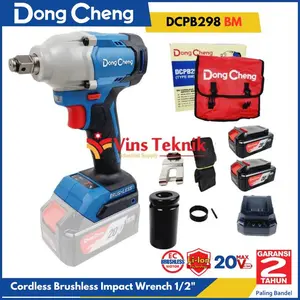 Mesin Pembuka Baut Cordless Brushless Impact Wrench 1/2" 20V DongCheng DCPB298BM DCPB298 BM