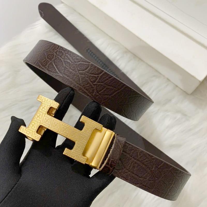 Thắt lưng nam da bò dập vân voi vân hoa siêu đẳng cấp khoá gạt tự động chữ h cao cấp, dây pu,  bản rộng 3,5cm