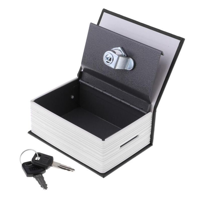 Product Introduction of Hide  Change Storage Box Lock & Key Safe Secret Stash Booksafe Savings Bank Piggy Bank Simulated Book Safe Metal Box Safe Diversion Dictionary Hollow Book 12