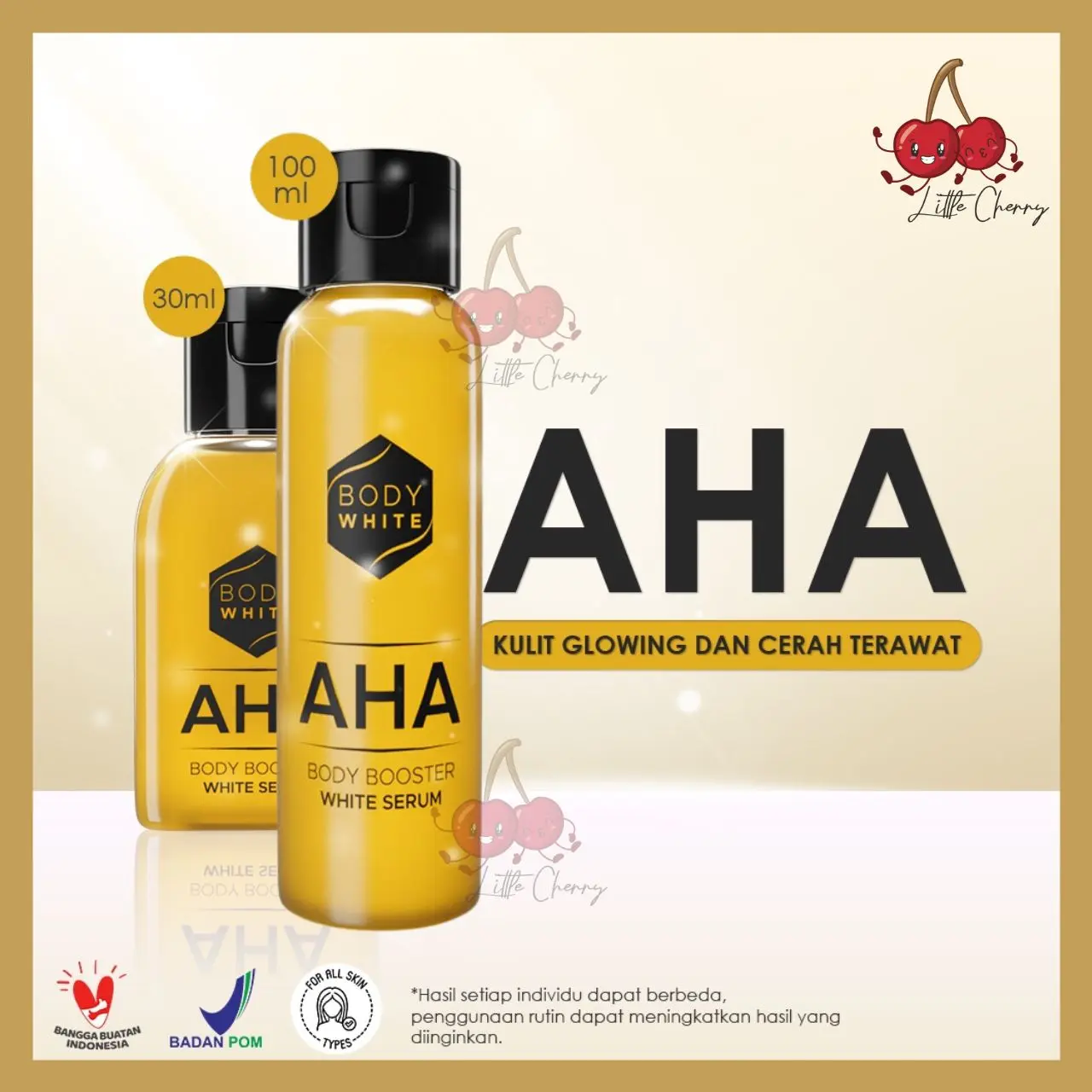 Body White Aha Body Booster White Serum 30ml & 100ml Mencerahkan Kulit Pencerah Tubuh Lotion