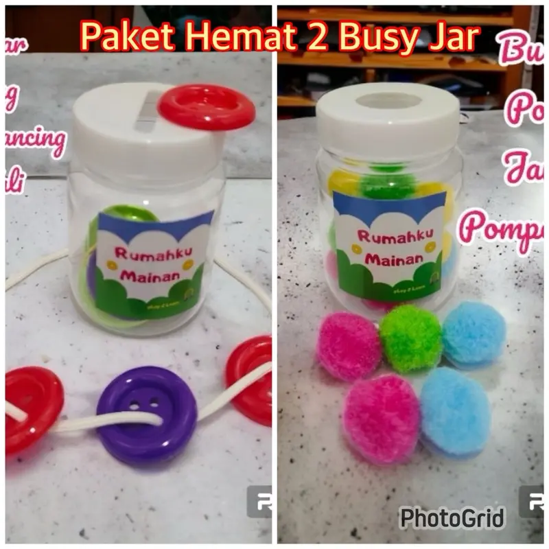 Busy Jar Paket Kancing dan Pompom 0