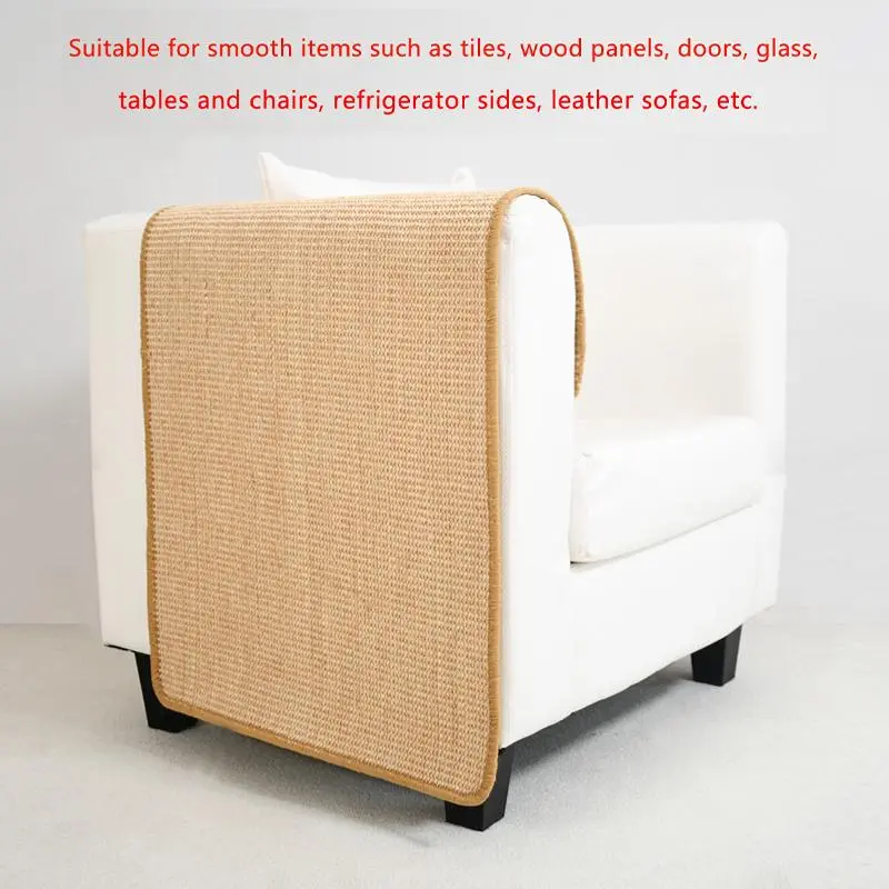 Stickable Cat Scratching Mat, Non-slip Sisal Rope Cat Scratcher Toy, Cat Scratcher Pad, Home Pet Natural Furniture Accessories 7