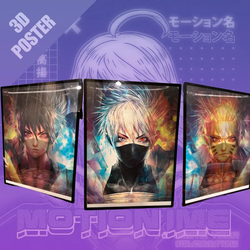 3D Poster Lenticular Naruto Sasuke Itachi Anime Hiasan Dinding Wall Decor 4
