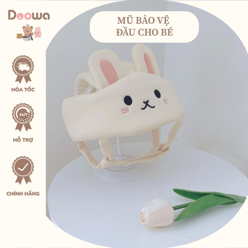 Mũ Bảo Vệ Đầu Cho Bé Tập Bò, Tập Đi Cao Cấp Có Quai Dán Monona Họa Tiết Thêu Đáng Yêu [MŨ ĐỢT MỚI FORM RỘNG]