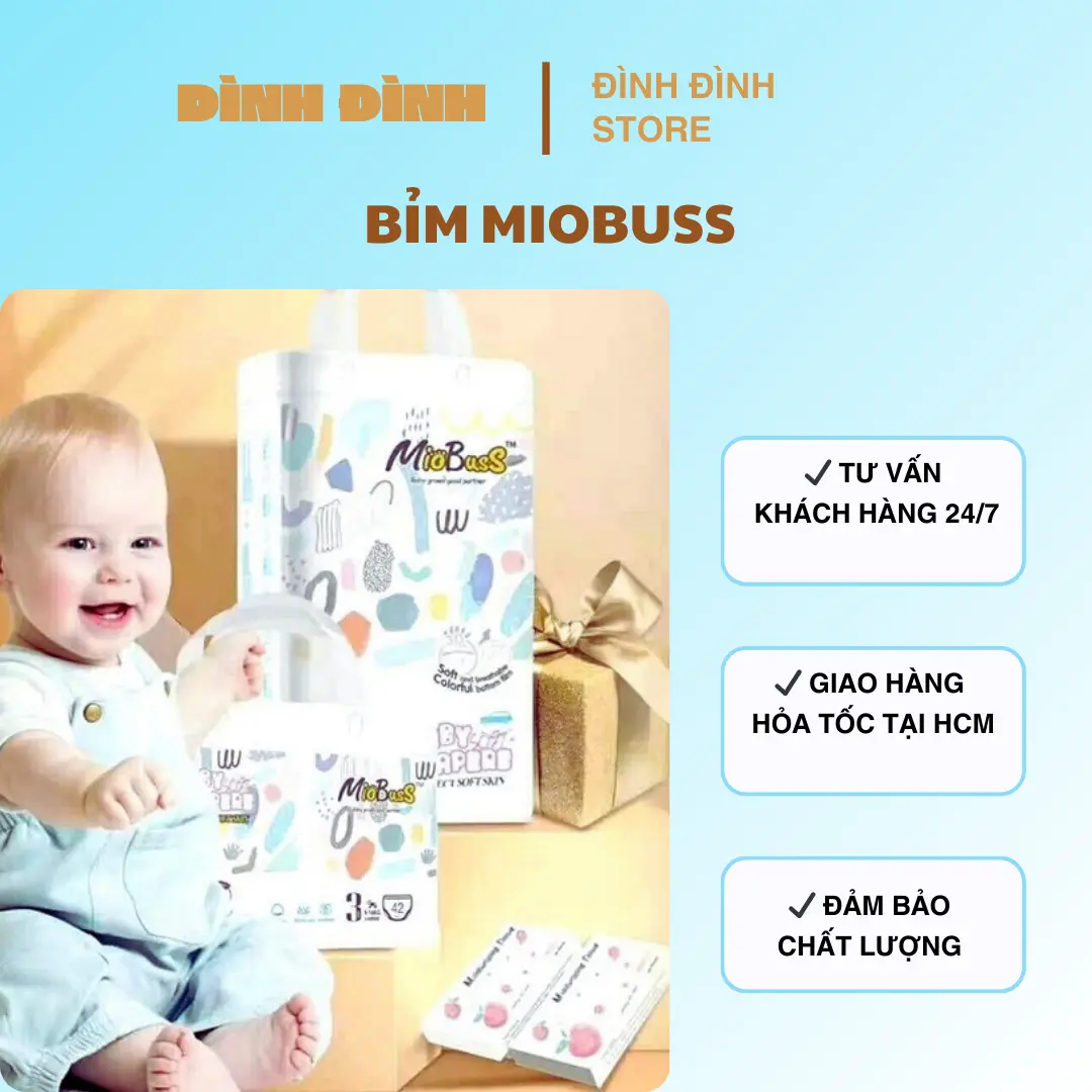 [Siêu Rẻ chỉ có tại HCM ]  50 MIẾNG BỈM QUẦN MIOBUSS SIÊU MỎNG NHẸ THẤM HÚT TỐT CHO BÉ YÊU