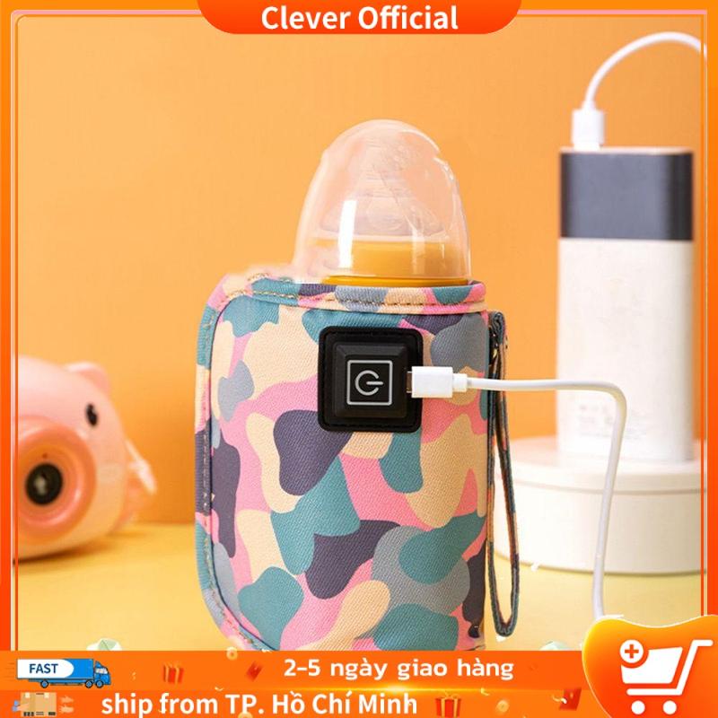 Túi Hâm Ủ Bình Sữa Di Động Cho Bé Giữ Nhiệt Thông Minh Đa Năng Từ 40-60 Độ Có Dây Sạc Đi Kèm Kem Máy Tiệt Trùng