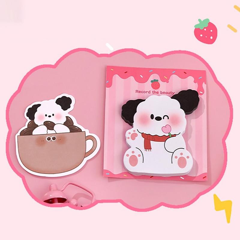 Product Introduction of 30Sheets Kawaii Puppy Sticky Notes Stationery Cartoon Notebook Notepad 12