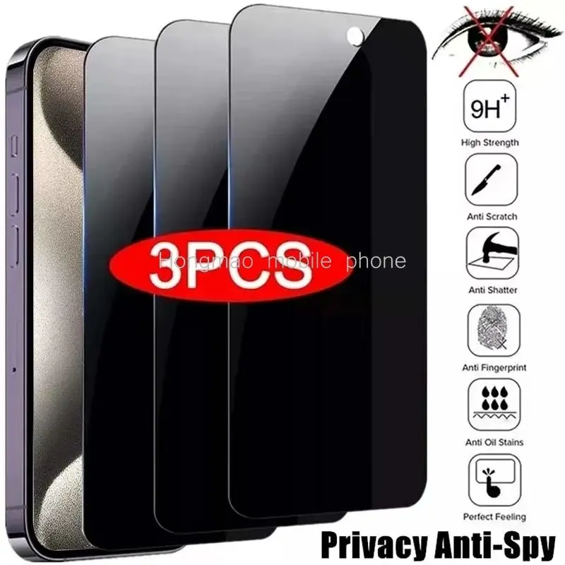 3Pcs Anti-Spy Privacy Mobile phone screen tempered glass film For Samsung Galaxy A55 A54 A53 A02 A03 A04 A04E A05 A05S A06 A10 A11 A12 A13 A14 A15 A16 A20 A21S A22 A24 A23 A25 S Protection Electronic