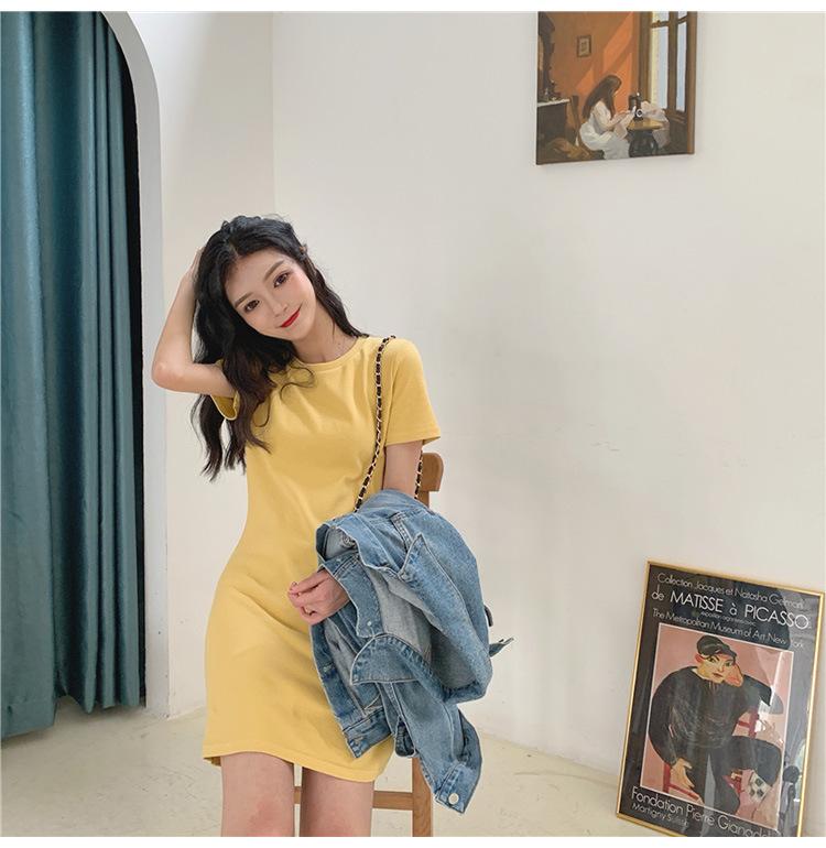 Product Introduction of Váy Áo Thun Dài Tay Dáng Ôm, Phong Cách Hàn Quốc, Hàng Mới Về, Màu Pastel, Váy Co Giãn, Thích Hợp Cho Bé Gái, Hàng Đầu Biến mất, 2023 7