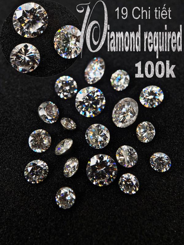 Đá Luxe Diamond Nail High Brightness Trang Trí Nail Vẽ Nail 22 viên