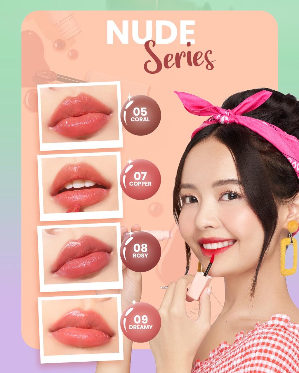 Hanasui Tintdorable Lip Stain - Lip Tint Gloss Liquid Liptint Lipstick Bibir Lipstik Lipcream lip  tint Lasting Waterproof