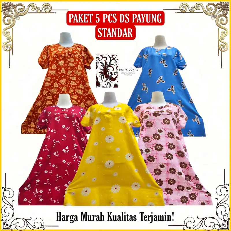 Paket Usaha 5 Daster Payung LD 110 Max BB 70 Kg Bahan Rayon Adem Nyaman Di Pakai Busui 1