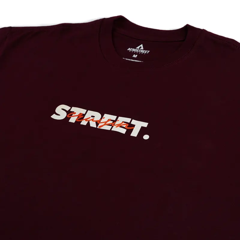 Aerostreet T Shirt Oversize Street Cruisin Maroon Kaos FbDAA 1