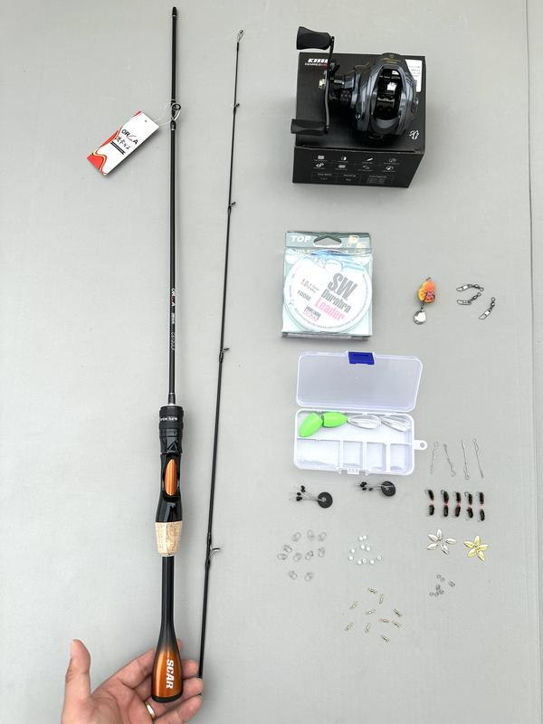 Combo Cần UL Orca Máy Ngang Cemreo Tay Trái Kèm Phụ Kiện Fishing Đi Câu