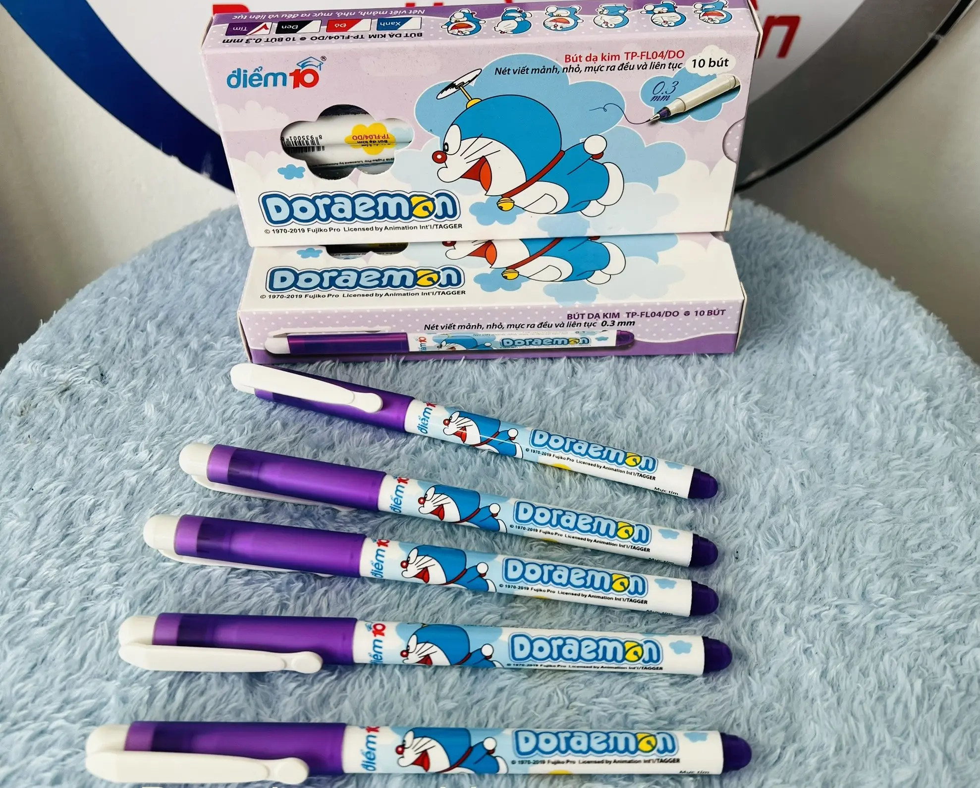 Hộp 10 bút dạ kim Fl04/DO Doremon Tím
