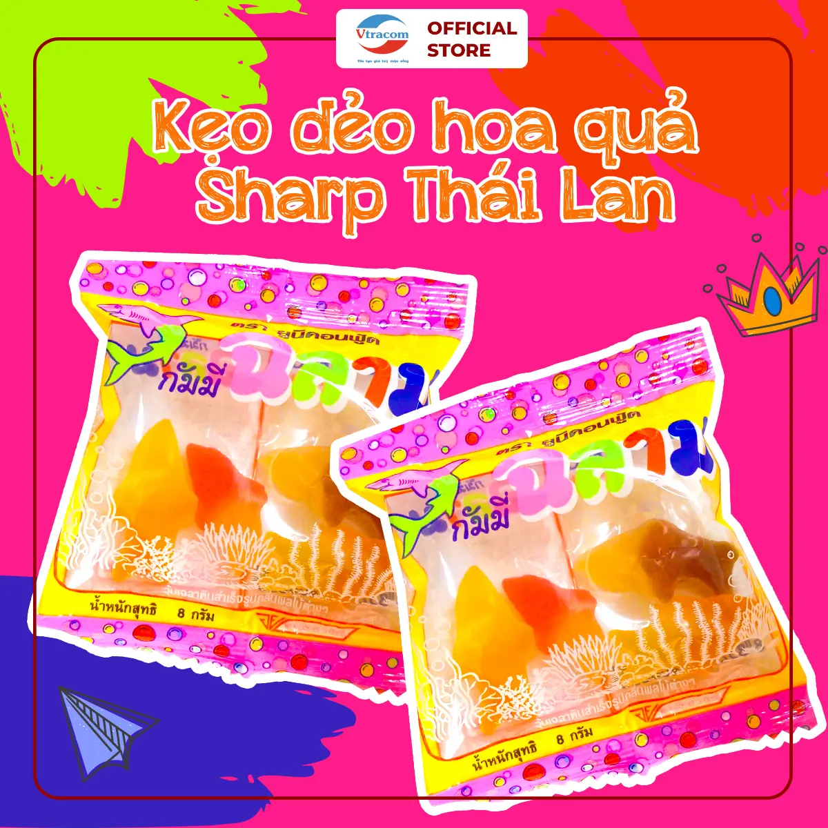 Kẹo dẻo trái cây hình con cá - Hàng Thái Lan [Mã 96]