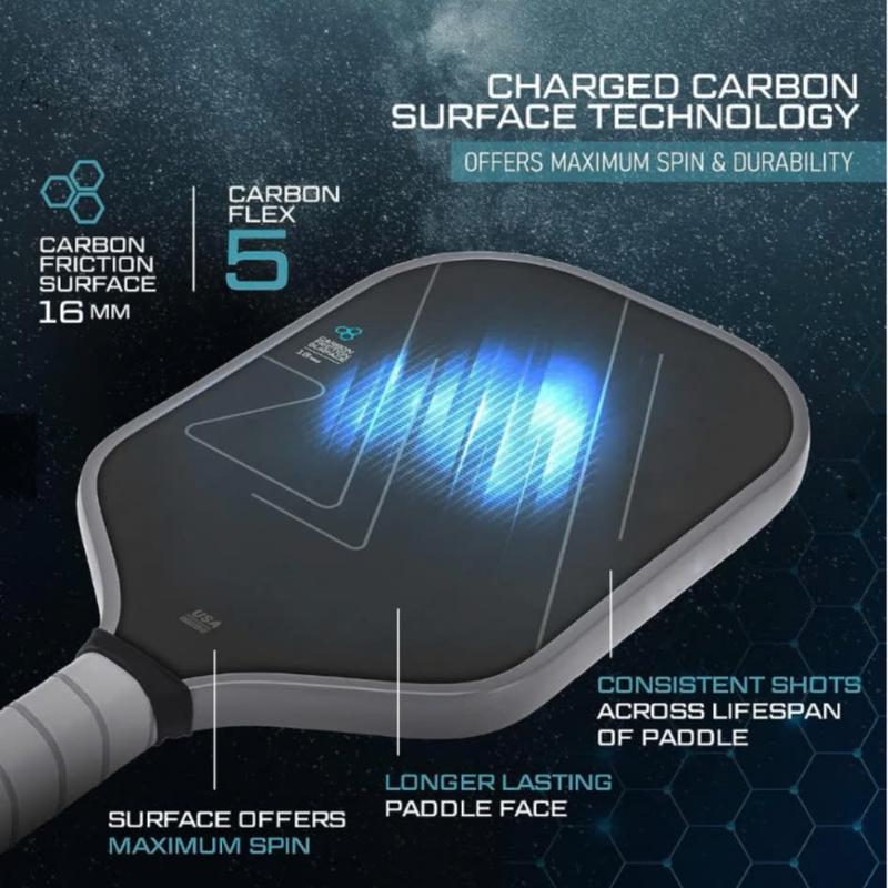 Vợt Pickleball Carbon T700 Pro 16mm Lõi Dày mặt vợt phủ carbon khối lượng siêu nhẹ mặt nhám bám bóng ( Tặng Kèm 1 bóng đấu ) Sport Thể Dục 8