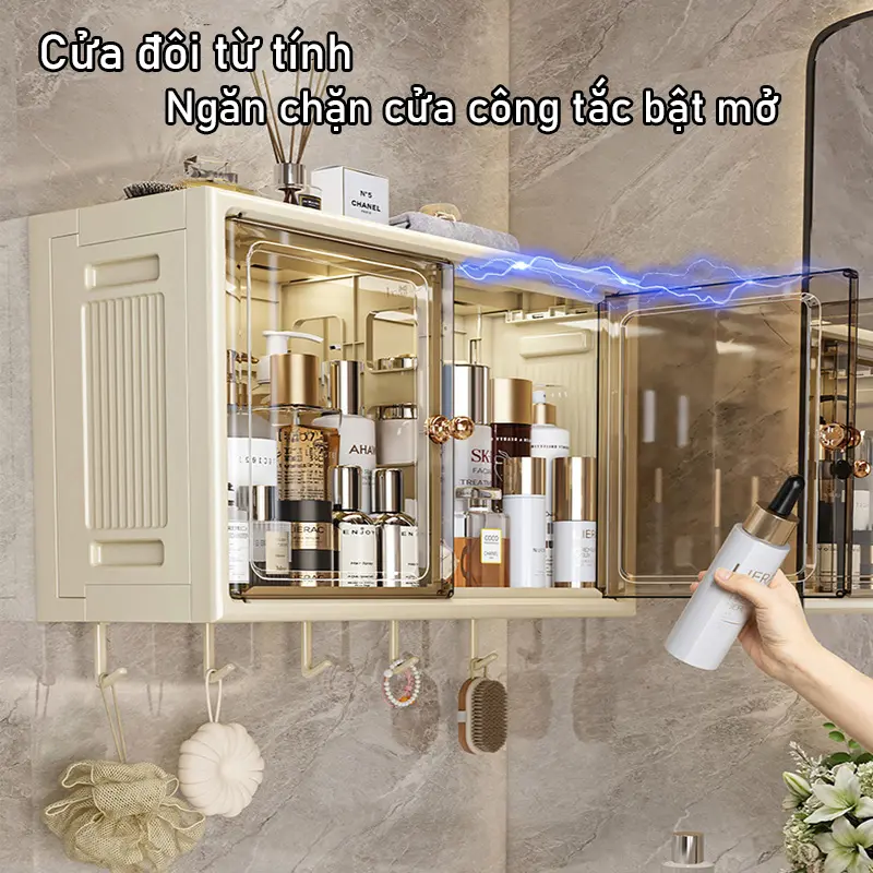 Tủ Nhà Tắm tủ đựng mỹ phẩm tủ thuốc gia đình không thấm nước Không Cần Đục Lỗ Kệ 5