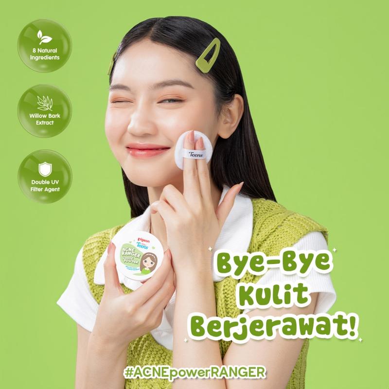 PIGEON TEENS - Loose Powder Bedak Tabur Bedak Remaja Squalane|Acne Ranger|Bright Heroes 3