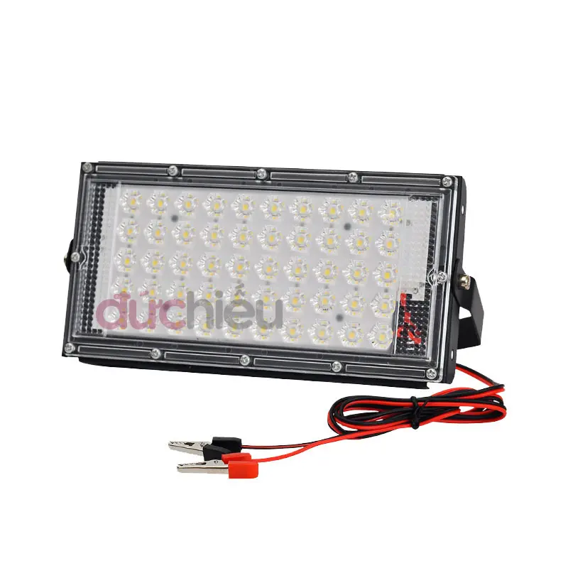 [ Hàng chất lượng cao ] Đèn pha LED mini 12v 50w kẹp bình ắc quy – Đức Hiếu Khang Shop