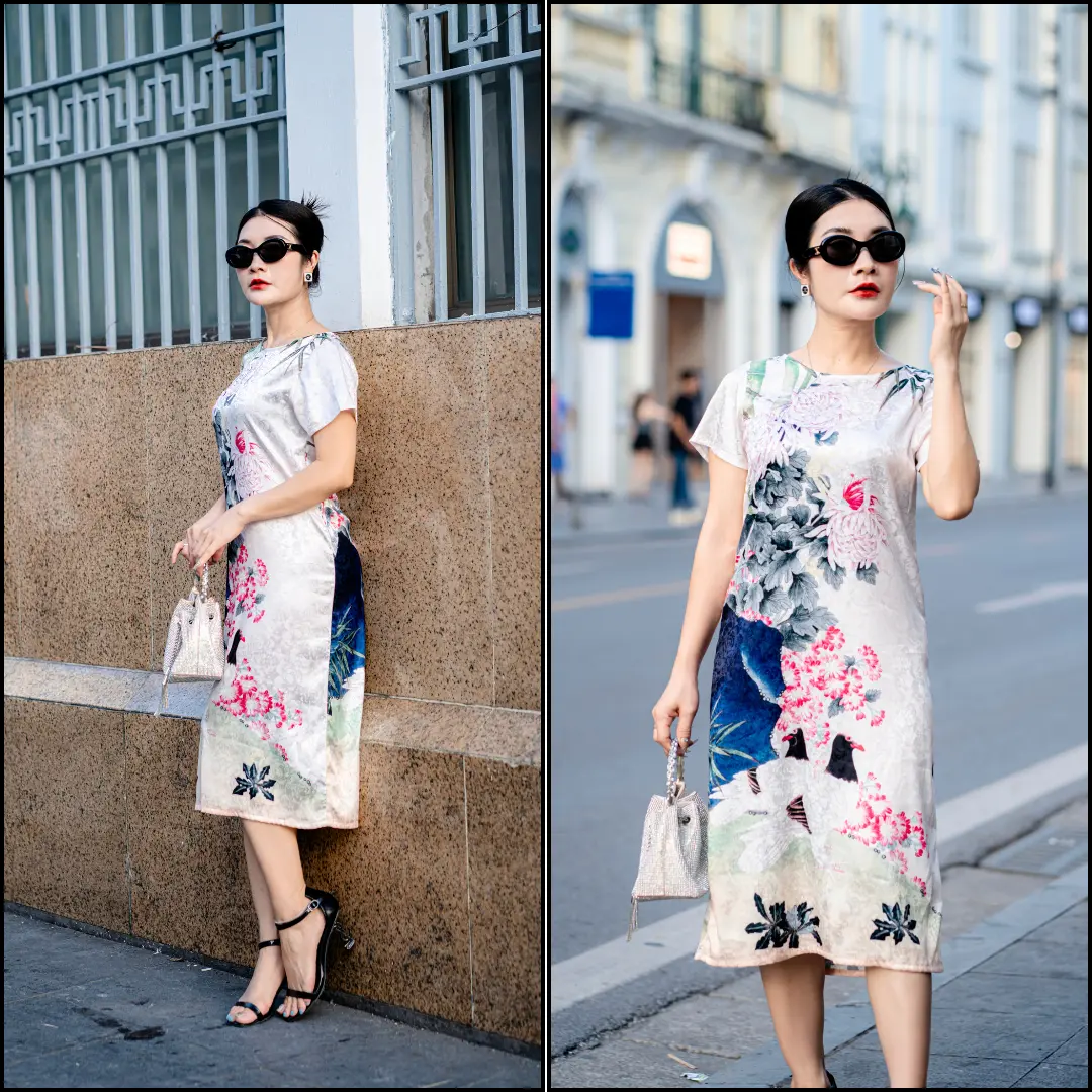 [VIP 11] Đầm Trung Niên Cao Cấp - Lady Amy, Chất Lụa Thái Tuấn Lụa Cao Cấp In Công Nghệ 8D Sắc Nét, Tôn Vẻ Đẹp Quý Phái, Sang Trọng, Thanh Lịch Nữ Women