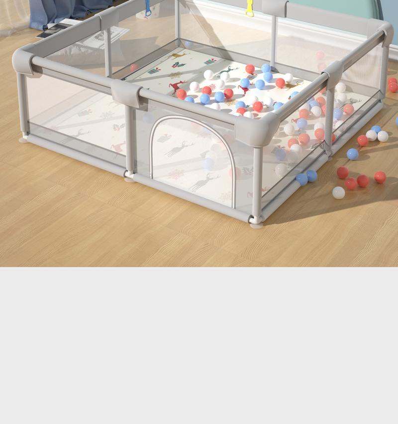Product Introduction of Baby  Fence pagar bayi rangka baja tahan karat pagar mainan anak Safety  Big Play Fence Bed Fence Anak-Anak lateks gratis 1