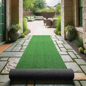 Large Artificial Grass Runner Rug, 1 Count Natural Style Faux Grass Outdoor Carpet, Durable Large Coverage Decorative Carpet for Backyard Patio Garage Park Garden