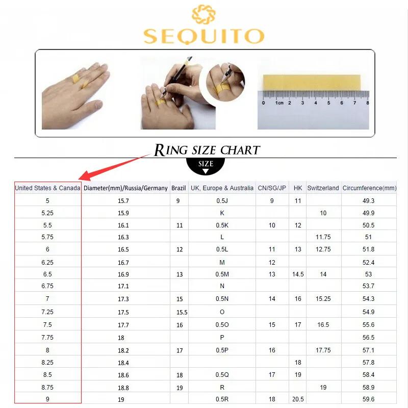 Product Introduction of SEQUITO Luxury 18K White Rose Gold Filled Wedding Band Micro CZ Pave Classic 3CT Round Zirconia Diamond Big Engagement Ring For Women SR043 11