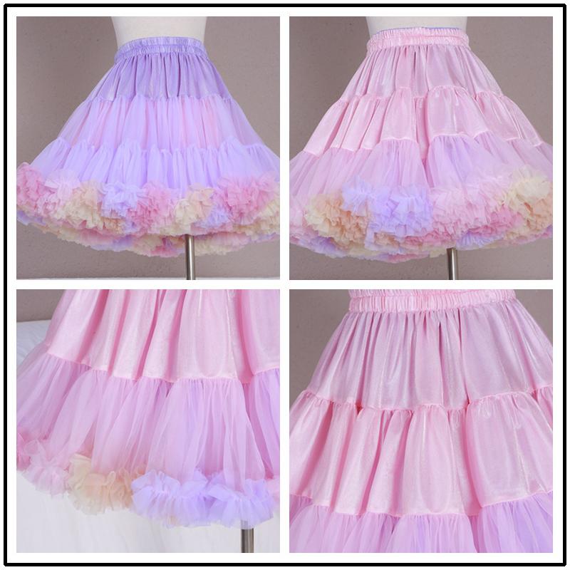 Product Introduction of Plus Size TUTU skirt lolita skirt support rainbow fart parent-child soft yarn lolita dress cotton candy mesh half skirt 14