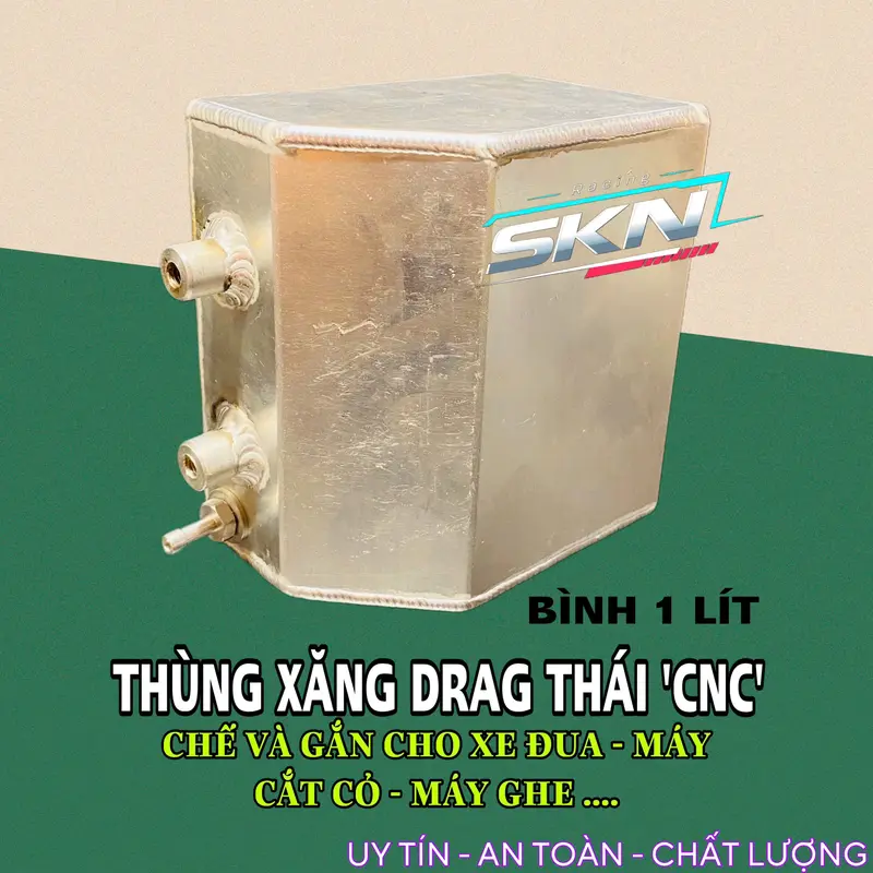 Thùng xăng lớn nhôm cnc cho xe Drag 1 lít chế và gắn được nhiều dòng xe và máy khác nhau 3