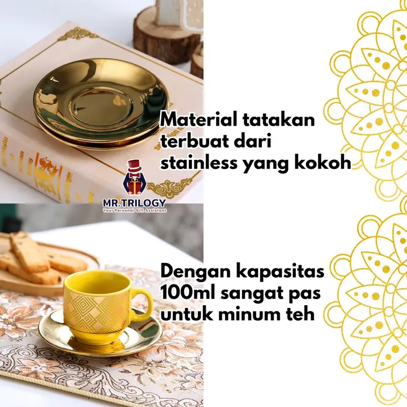 Cangkir Tatakan Set Keramik SELEBRASI Hampers Gelas Souvenir Mug Teh Kopi Imlek CNY Natal Christmas Xmas 3
