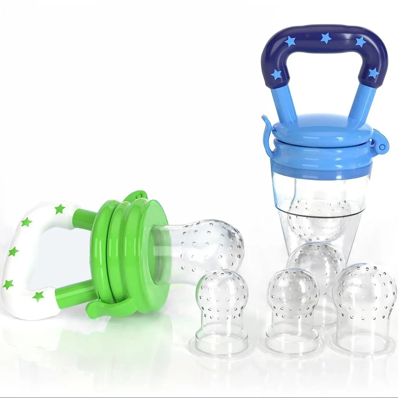 2 Counts Baby Fruit Feeder Holder & 6 Counts Replacement Teether Pacifier, Baby Fruit Feeder Pacifier, Baby Food Supplement Feeder