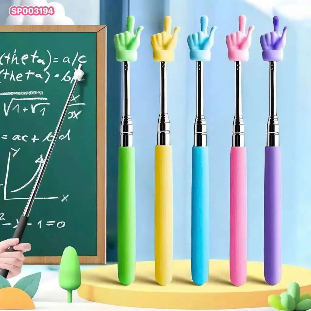 Que Chỉ Bảng HÌNH NGÓN TAY Inox Dài Tối Đa 68cm - giáo cụ dạy trong học tập cho giáo viên