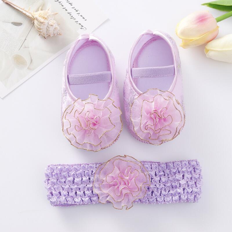 Product Introduction of 0-12 Month  Hairbands Newborn Baptism Girl Lace Toddler Prewalker Footwear Cute Baby Soft Shoes 6