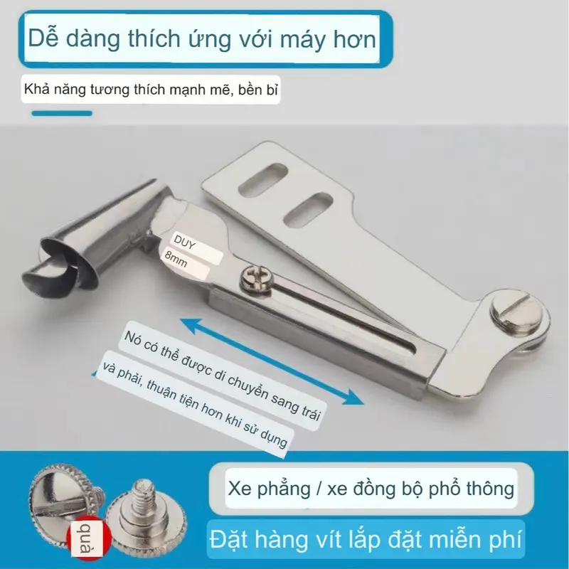 Cử cuốn lai cong, lai bầu qua mối nối cho máy công nghiệp 1 kim và máy gia đình 1